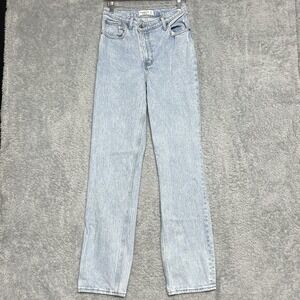 Abercrombie Fitch Jeans Womens 26 2L Blue 90s Straight High Rise‎ Criss Cross